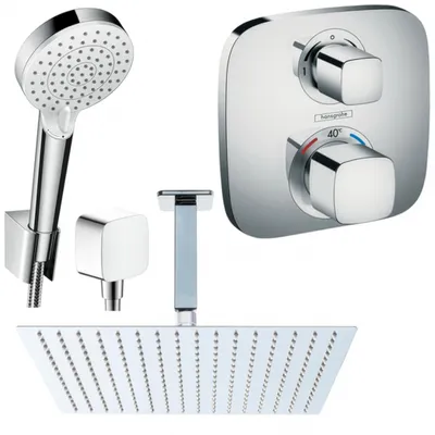 Produktbild von Hansgrohe und Jowi Unterputz Duschsystem Ecostat E Thermostat, Unterputz Duscharmatur mit 360mm Kopfbrause, OHNE iBox, Deckenanschluss