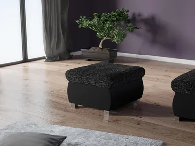 Immagine prodotto di Pouf ABEL 1 – ecopelle nera / grigio scuro