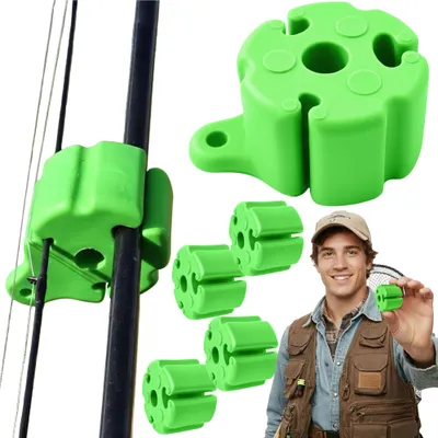 Immagine prodotto di Portacanna con sfere in silicone per portacanna READY Canne da pesca per il fissaggio dell'attrezzatura Cinghia da cintura Confezione della cintura Portacanna verde, 4 pezzi