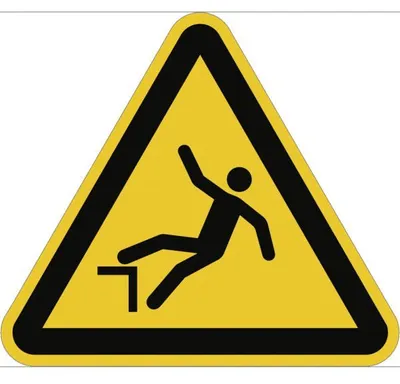 Produktbild von Dreifke® Schild Warnung vor Absturzgefahr ISO 7010, Kunststoff, 200 mm SL