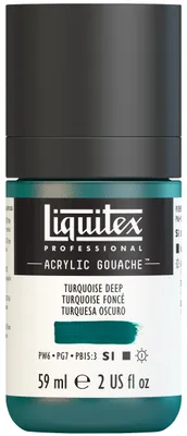 Produktbild von Liquitex 2059561 Professional Acryl Gouache - Dunkeltürkis , 59ml Flasche, matt - Acrylfarbe mit Gouache Eigenschaften, Hochdeckend, Wasserfest & Lichtecht – Acrylic Gouach - 59ml
