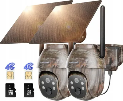 Produktbild von 4G LTE Wildkamera Solar, 2K Live Übertragung Wildkamera mit Handyübertragung App, 360° PTZ Handyeinstellung, Wildkamera mit SIM Karte, Nachtsicht