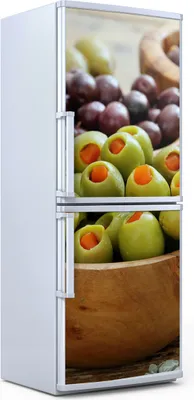 Produktbild von Kühlschrankdekoration  60x180 cm  Aufkleber auf dem Kühlschrank - Oliven Motive