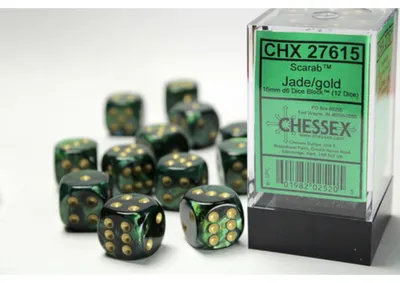 Produktbild von Chessex Scarab W6x12 Jade/Gold