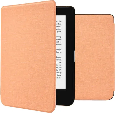 Productafbeelding van imoshion Canvas Sleepcover Bookcase voor de Kobo Clara 2E / Tolino Shine 4 - Peach