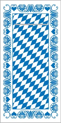 Produktbild von Sovie HORECA Besteckserviette Bavaria in Blau aus Tissue-Deluxe, 4-lagig, 40 x 40 cm, 1/8 Falz, 75 Stück - Blau-Weiß Rauten