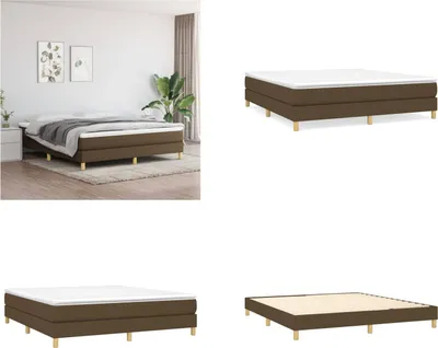 Produktbild von vidaXL Boxspringbett Dunkelbraun 160x200 cm Stoff - Boxspringbett - Boxspringbetten - Bett - Schlafzimmermöbel