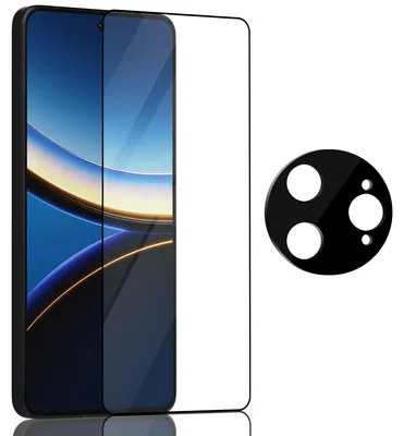 Zdjęcie produktu dla 1-pak Xiaomi Poco F7 Pro Szkło ochronne na ekran & 1-pak ochrona obiektywu - Szkło hartowane 9H - Super jakość 3D