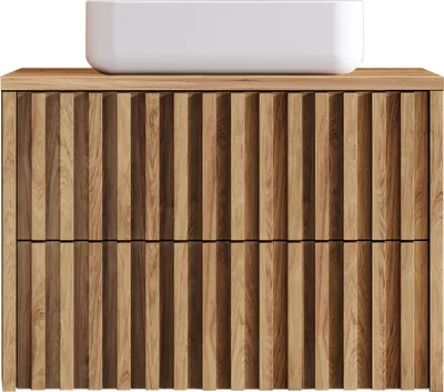 Produktbild von Waschbeckenunterschrank 80 cm Eiche DESIO-107 mit Aufsatzwaschbecken