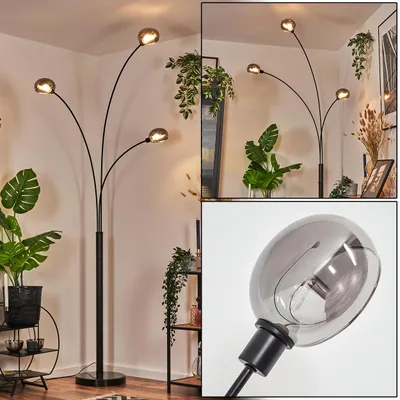 Produktbild von Suio Stehlampe aus Metall in Schwarz/Rauchfarben