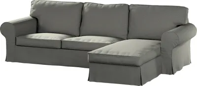 Produktbild von Dekoria Bezug für Ektorp 2-Sitzer Sofa mit Recamiere, grau, Ektorp 2-Sitzer Sofabezug mit Recamiere