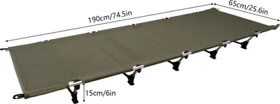 Produktbild von Campingbett - Klappbares Feldbett - Ultraleicht - Kompakt - Aluminiumlegierung - Oxford-Gewebe - Mit Tragetasche - Grün