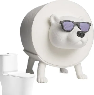 Produktbild von Freistehender Toilettenpapierhalter Eisbär-Design – Deko für Badezimmer & Schlafzimmer, praktisch & süß