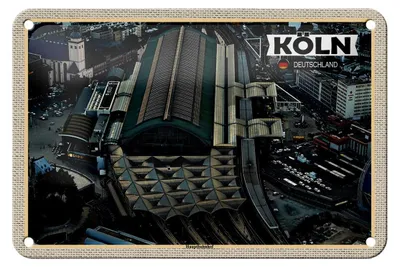 Produktbild von Blechschild Städte Köln Blick auf Hauptbahnhof 18x12cm Dekoration