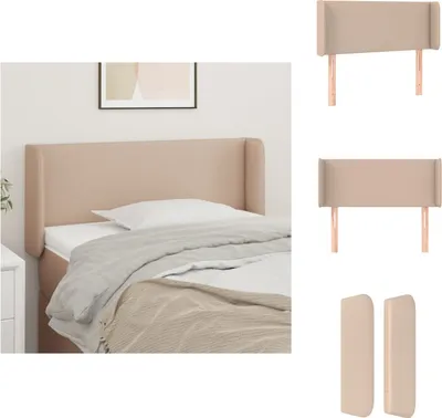 Produktbild von vidaXL Kopfteil mit Ohren Cappuccino-Braun 93x16x78/88 cm Kunstleder -  Kopf- & Fußenden