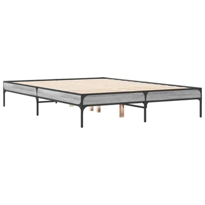 Produktbild von Bettgestell Grau Sonoma 140x190 cm Holzwerkstoff und Metall