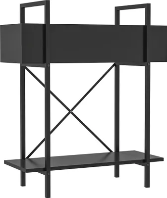 Image de Fortuna Lai Support à plantes à 2 étages, support à fleurs pour l'intérieur et l'extérieur, étagère à plantes en métal, étagère à fleurs à plusieurs niveaux, escalier à fleurs de 70 cm de haut pour le salon, décoration de jardin et de balcon, noir