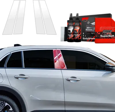 Zdjęcie produktu dla Folia ochronna 4 w 1 Grizz Protector na słupki B, C i D – Fiat 600 (2023–2025)