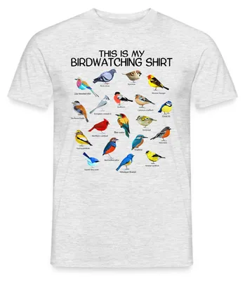 Produktbild von Spreadshirt Bird Watching Shirt Vögel Beobachten Männer T-Shirt, L, Grau meliert