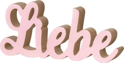 Produktbild von Schriftzug Liebe L22cm Pastell Rosa Holz Tischdeko Deko Aufsteller Wohndeko