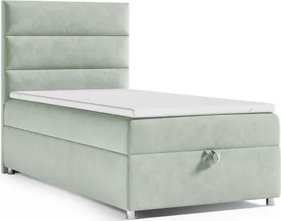 Produktbild von Boxspringbett mit Bettkasten Trinity K-4 SINGLE Bonellfederkern inkl. Topper, mit Lieferung 100x200-MINTGRUN