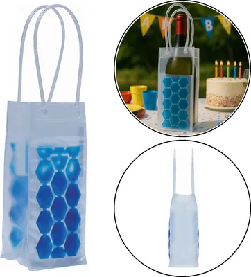 Produktbild von Mini Kühltasche – Flaschenkühler Manschette mit integriertem Kühl-Akku kleine Kühltaschen für 1L Flaschen Weinkühler
