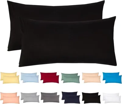 Produktbild von Jersey Kissenbezug 2er Set 50x70 cm 100% Baumwolle Schwarz