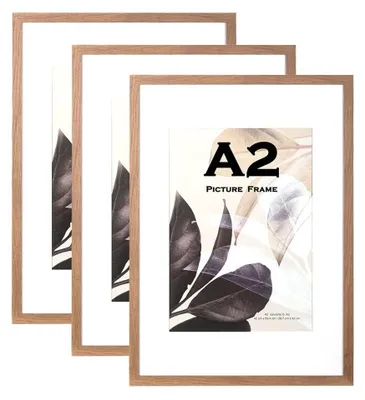 Image de Lot de 3 cadres photo en bois, format A2