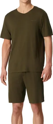 Productafbeelding van Schiesser heren pyjama, korte broek, maat 54, olijfgroen