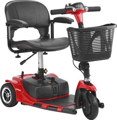 Image de Véhicule électrique à 3 roues pour seniors - Scooter de mobilité - Pliable - Autonomie 20 km - Capacité de charge 120 kg - Capacité de montée 9° - Pneus antidérapants tout-terrain - Compact 94x50x84 cm