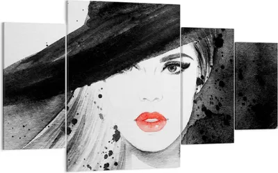 Produktbild von Bild auf Leinwand - Leinwandbild - Frau Gesicht Lippen - 160x90cm - Wand Bild - Wanddeko - Leinwanddruck - Bilder - Kunstdruck - Wanddekoration - Leinwand bilder - Wandkunst - DL160x90-3916
