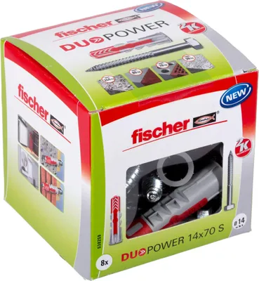 Obrázek produktu pro fischer Duopower 14 x 70 S se šroubem, balení po 8 ks.