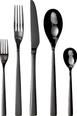 Produktbild von GRÄWE Besteck-Set Porto, 10-teilig, 2 Personen, Edelstahl, schwarz