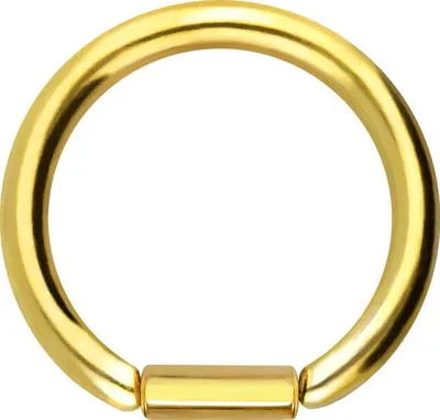 Produktbild von Intim-Piercing, Septum Piercing Chirurgenstahl Stabverschlussring  Gold Innendurchmesser: 8mm + Stabstärke: 1,2mm