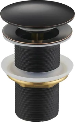 Produktbild von Klick-Klack Ablaufventil Waschbecken Ohne Überlauf, Messing, Schwarz Antik, 40 Mm