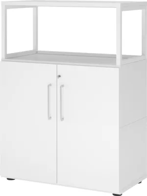 Produktbild von Hammerbacher Regal FlexWall Türen 3OH 1offen weiß/weiß