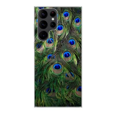 Produktbild von MuchoWow® Handyhülle Schutzhülle Hülle für Samsung Galaxy S22 Ultra Nahaufnahme von Pfauenfedern Silikon Softcase Handy Hülle - Abbildung