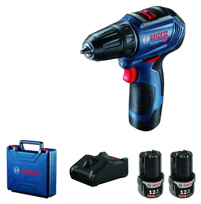 Obrázek produktu pro Bosch GSR 12V-30 Professional, Rázový šroubovák, Rukojeť pistole, Modrá, Německo, 1600 ot/min, 420 ot/min