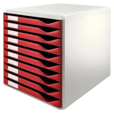 Produktbild von Leitz 52810028 Dateiablagebox Polystyrene Bordeaux, Grau