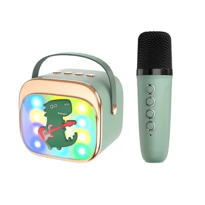 Produktbild von Kinder-Lautsprecher mit 1 Mikrofonen Karaoke-Maschine Lautsprecher mit Mikrofon Geburtstagsgeschenk für Kinder (Tragbarer Bluetooth-Lautsprecher)