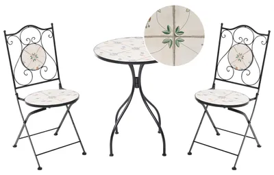 Obrázok produktu pre BELIANI Bistro set CARONA, kovový, čierny