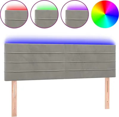 Obrázek produktu pro vidaXL LED čelo světle šedé 144x5x78/88 cm Velvet