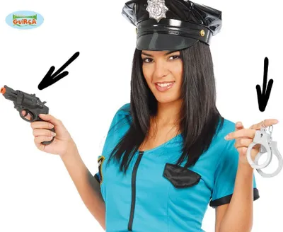 Produktbild von 2 teiliges Polizei Set mit Pistole und Handschellen