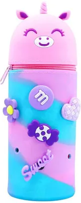 Immagine prodotto di Custodia morbida in silicone, astuccio 2 in 1 con cerniera, Kawaii Scuola Ufficio