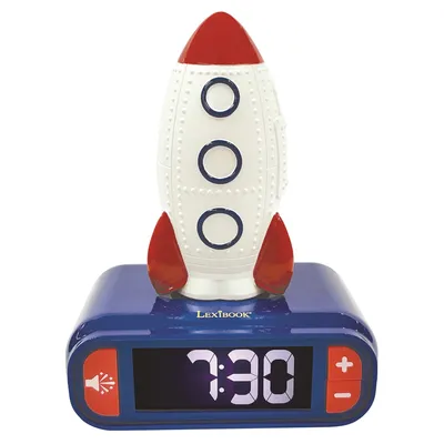 Obrázok produktu pre Lexibook Budík s nočným 3D svetlom Raketa