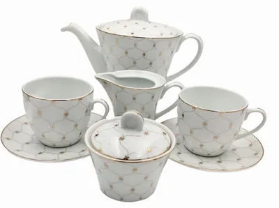 Produktbild von Bogucice Gemis Kaffee-Tee-Service für 6 Personen mit Goldrand