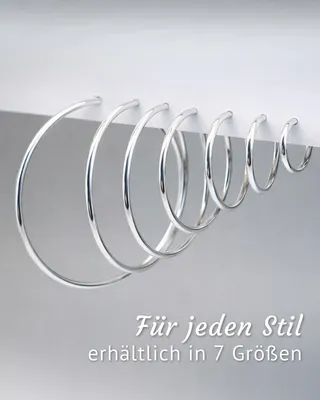 Produktbild von MATERIA Damen Creolen Silber 925 Schmuck - 40mm Ohrringe Ringe 2,5mm dünn in Geschenk-Box SO-91