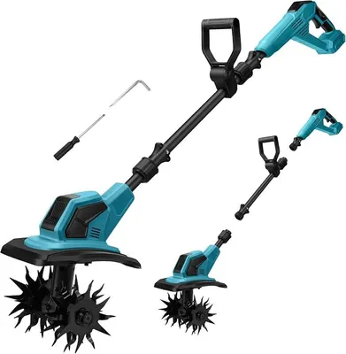Obrázok produktu pre Akumulátorová kultivátorka kompatibilná s 18V batériou, 550W, skladacia záhradná fréza s pracovnou šírkou 32 cm a pracovnou hĺbkou 18 cm, bezuhlíková záhradná fréza, elektrická motyka pre záhradu a trávnik (bez batérie)