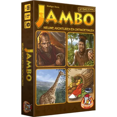 Produktbild von Jambo: Nieuwe avonturen en ontmoetingen – Brettspiel – White Goblin Games – 2 Spieler – 10+