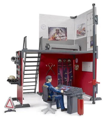 Image de Bruder 62702 - bworld Caserne de pompiers avec pompier